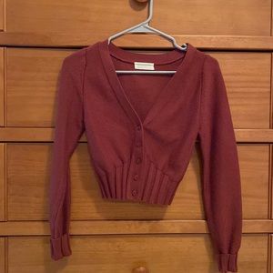 Urban Outfitters maroon button sweater